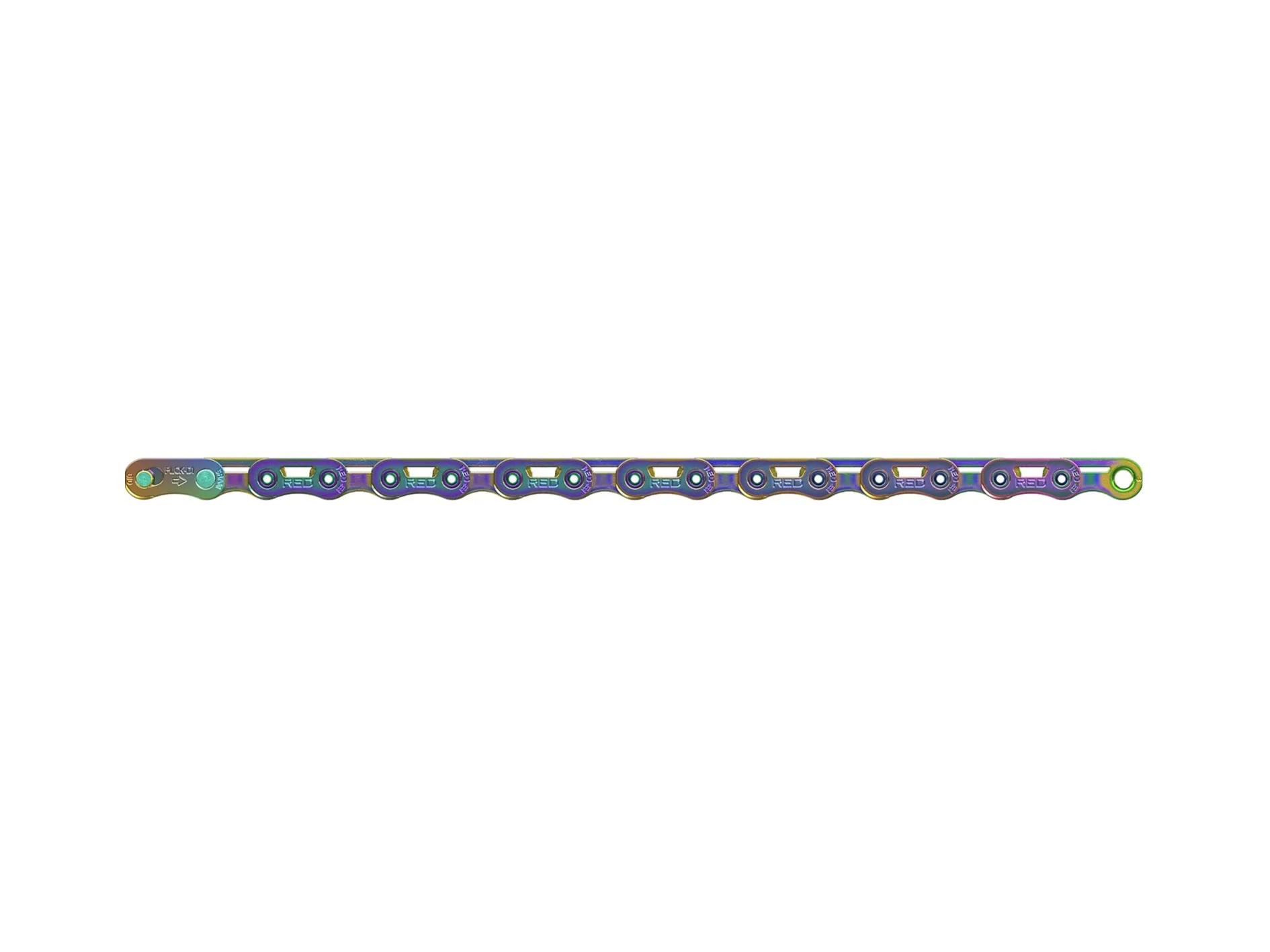 Gewachste Kette SRAM PC RED AXS E1 12-fach 126 Glieder silber / rainbow - Image 2